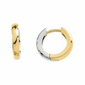 14K White/Yellow 14 mm Hinged Earrings